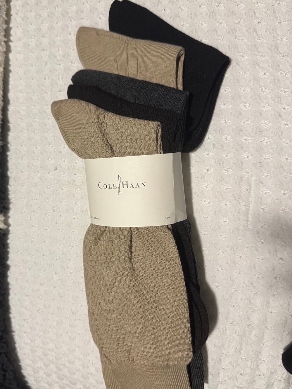 Cole Haan Men’s Dress Sock 5-Pack - Black, Beige, Charcoal